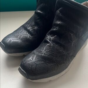 Miz Mooz Black Textured Slip-On Footwear